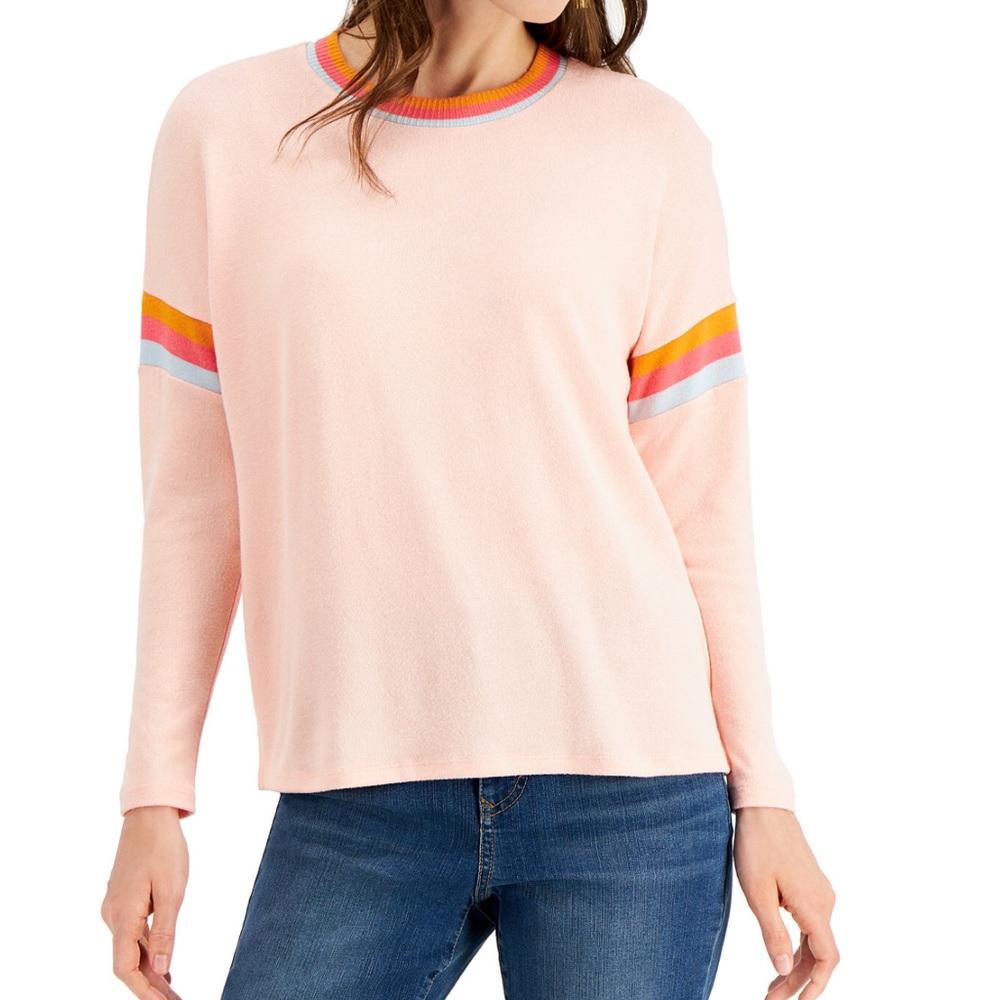 NWT ….  Crew Neck Sweater-(Peach Color)🍑by Style & Co., Size Large
